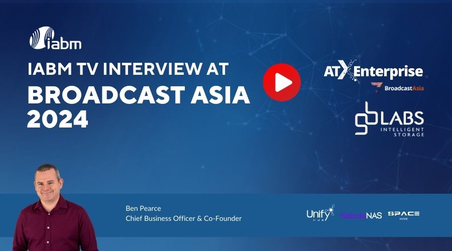 IABM TV interview Ben Pearce at Broadcast Asia 2024 to discuss latest storage technology